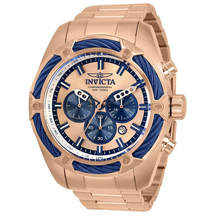 Invicta Men's Chronograph Watch - Bolt Quartz Blue, Rose Gold and Silver Dial | 31445 ,