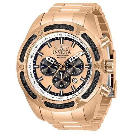 Invicta Men's Chronograph Watch - Bolt Quartz Rose Gold Steel Bracelet | 31440 ,