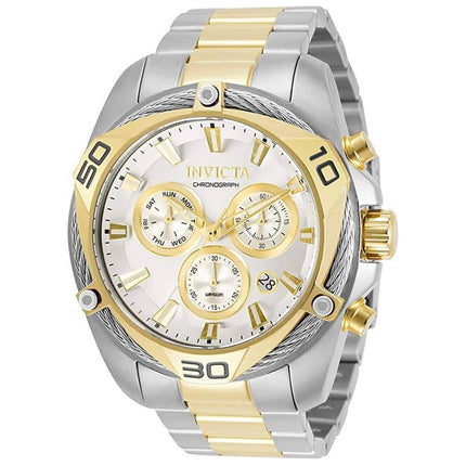 Invicta Men's Chronograph Watch - Bolt Quartz Silver and Gold Dial Bracelet | 31319 ,