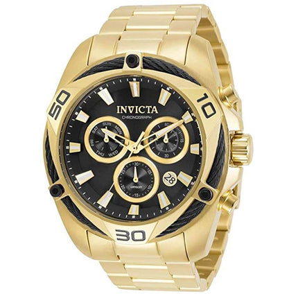 Invicta Men's Chronograph Watch - Bolt Quartz Yellow Gold Steel Bracelet | 31325 ,