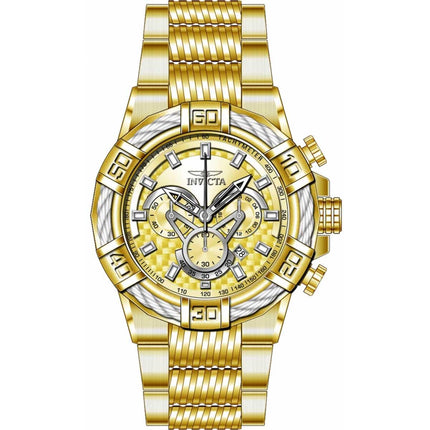 Invicta Men's Chronograph Watch - Bolt Quartz Yellow Gold Steel Bracelet | 38955 ,