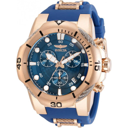 Invicta Men's Chronograph Watch - Bolt Two Tone Blue and Rose Gold Strap | 31957 ,