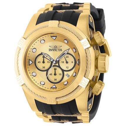 Invicta Men's Chronograph Watch - Bolt Zeus Quartz Yellow Gold Case Strap | 37195 ,