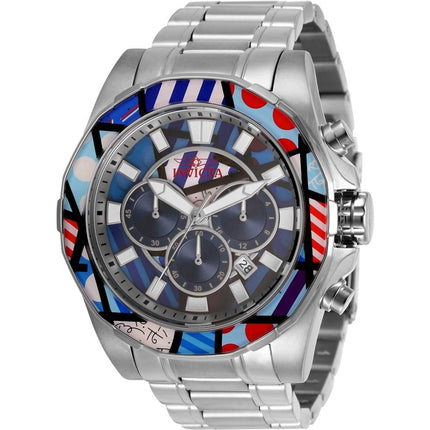 Invicta Men's Chronograph Watch - Britto Rotating Bezel Silver Tone Bracelet | 32402 ,