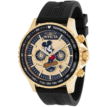 Invicta Men's Chronograph Watch - Disney Mickey Mouse Black and Gold Dial | 39045 ,
