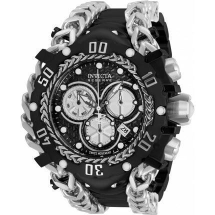 Invicta Men's Chronograph Watch - Gladiator Silver and Black Dial Bracelet | 34435 ,