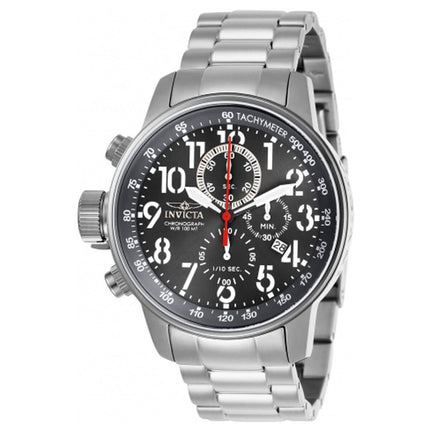 Invicta Men's Chronograph Watch - I-Force Gunmetal Dial Silver Bracelet | 28743 ,