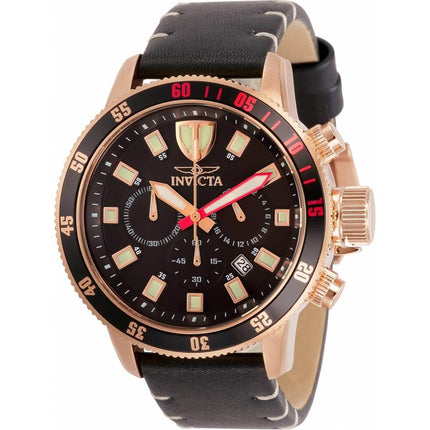 Invicta Men's Chronograph Watch - I-Force Rose Gold Case Black Leather Strap | 31399 ,