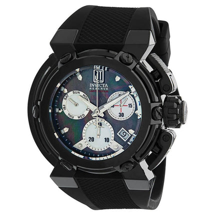 Invicta Men's Chronograph Watch - Jason Taylor Black Case MOP Dial Strap | 33969 ,
