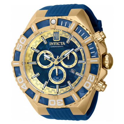 Invicta Men's Chronograph Watch - Jason Taylor Blue and Gold Dial Rubber Strap | 40214 ,