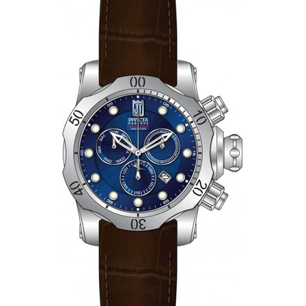 Invicta Men's Chronograph Watch - Jason Taylor Blue Dial Brown Leather Strap | 31648 ,