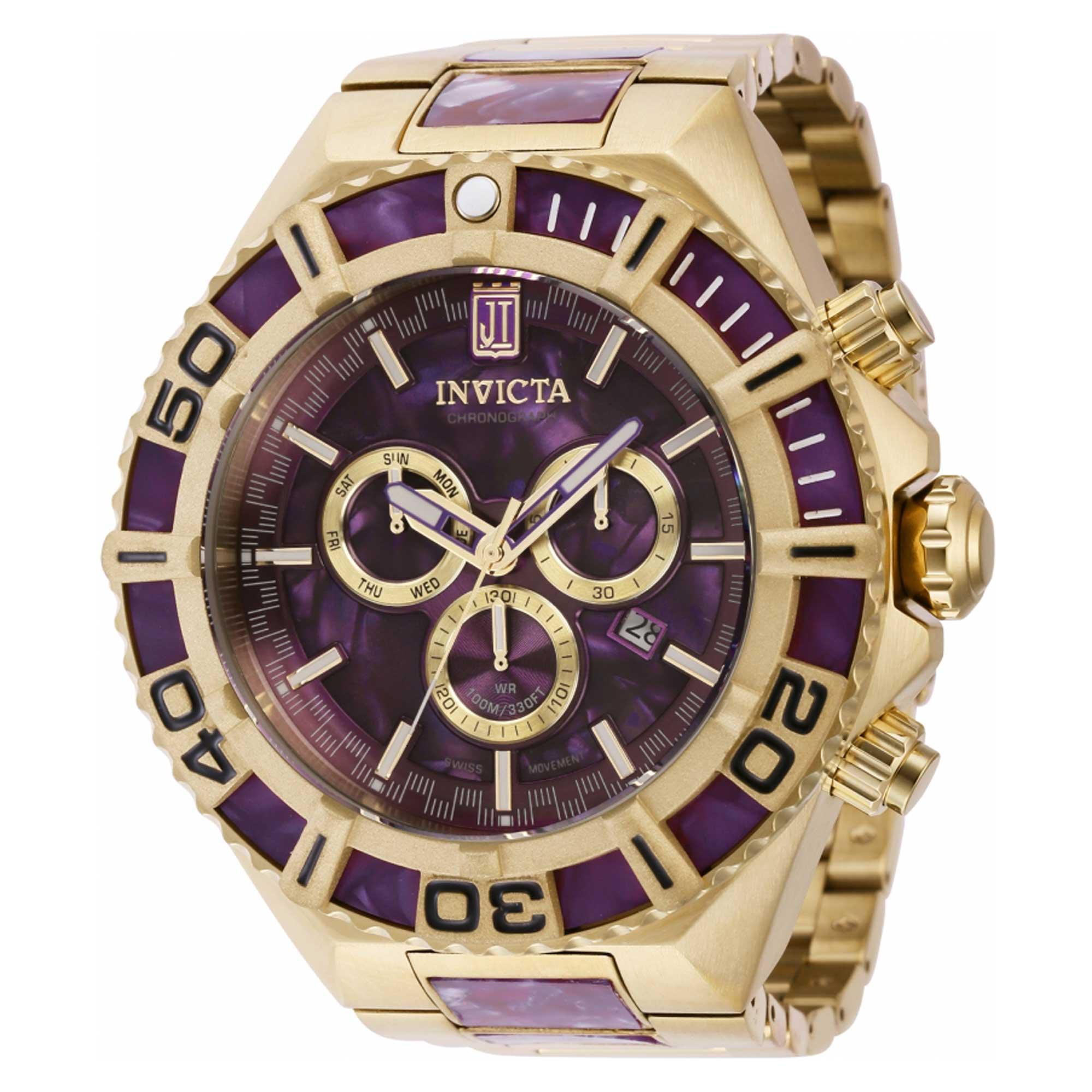 Invicta Men's Chronograph Watch - Jason Taylor Purple and Gold
