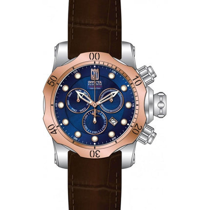 Invicta Men's Chronograph Watch - Jason Taylor Rose Gold Bezel Brown Strap | 31650 ,