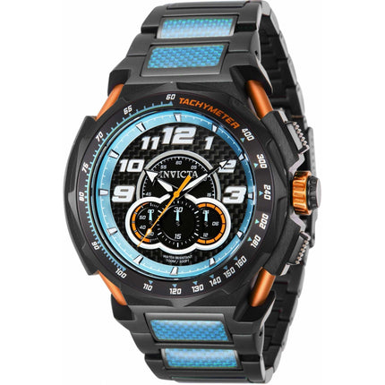 Invicta Men's Chronograph Watch - JM Correa Black and Blue Dial Steel Bracelet | 43781 ,