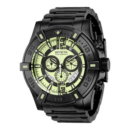 Invicta Men's Chronograph Watch - Luminary Green Dial Black Case Bracelet | 38196 ,