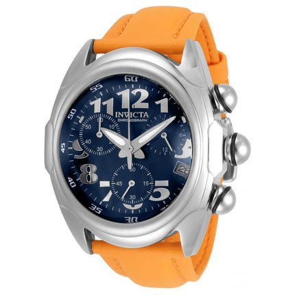 Invicta Men's Chronograph Watch - Lupah Blue Dial Orange Rubber Strap | 31406 ,
