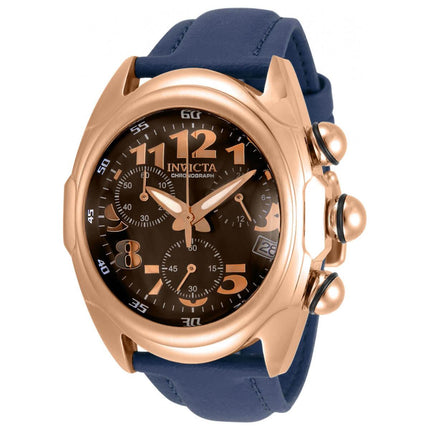 Invicta Men's Chronograph Watch - Lupah Brown Dial Dark Blue Rubber Strap | 31408 ,