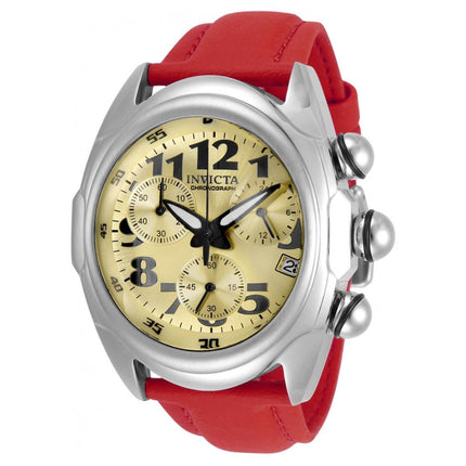 Invicta Men's Chronograph Watch - Lupah Champagne Dial Red Rubber Strap | 31404 ,