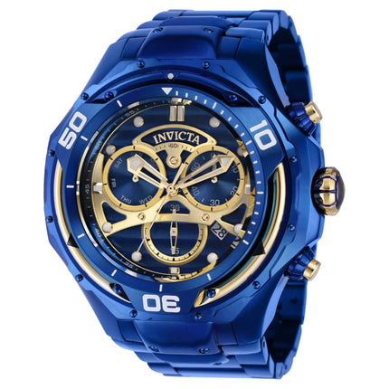 Invicta Men's Chronograph Watch - Mammoth Day-Date Blue Dial Bracelet | 38090 ,
