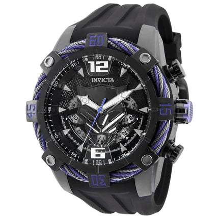 Invicta Men's Chronograph Watch - Marvel Black Dial Gunmetal Case Strap | 33161 ,