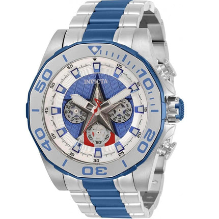 Invicta Men's Chronograph Watch - Marvel Captain America Two Tone Bracelet | 33394 ,
