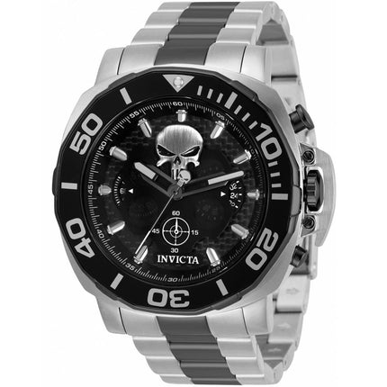Invicta Men's Chronograph Watch - Marvel Punisher Black and Silver Dial | 35094 ,