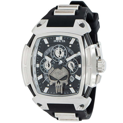 Invicta Men's Chronograph Watch - Marvel Punisher Quartz Black and Silver Dial | 37831 ,