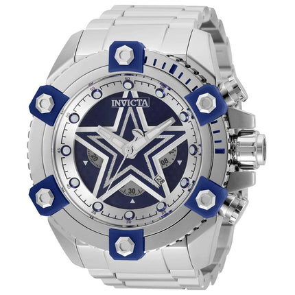 Invicta Men's Chronograph Watch - NFL Dallas Cowboys Quartz Silver and Blue Dial | 35498 ,