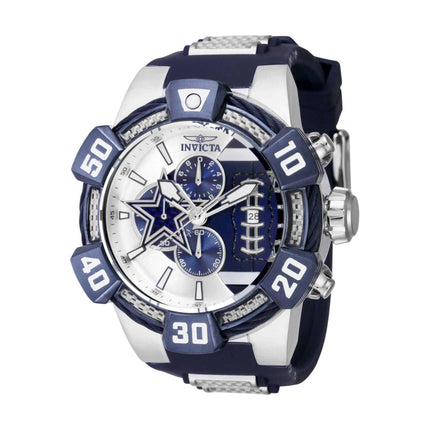 Invicta Men's Chronograph Watch - NFL Dallas Cowboys Silver Tone and Blue Dial | 41572 ,
