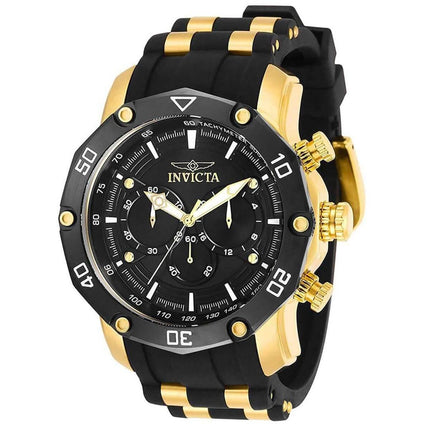 Invicta Men's Chronograph Watch - Pro Diver Black & Gold Strap | 30080 ,