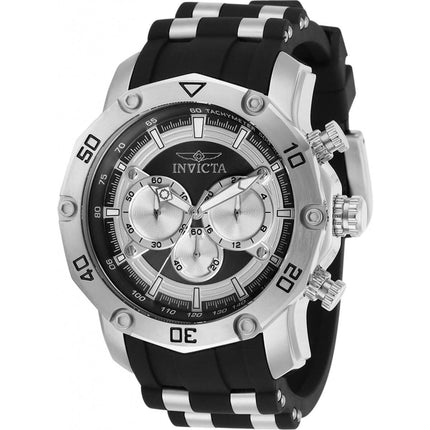 Invicta Men's Chronograph Watch - Pro Diver Black and Silver Tone Dial Strap | 30028 ,