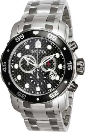 Invicta Men's Chronograph Watch - Pro Diver Black Carbon Fiber Dial Two Tone | 14339 ,
