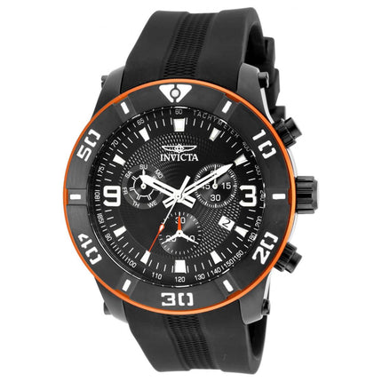 Invicta Men's Chronograph Watch - Pro Diver Black Dial Polyurethane Strap | 19827 ,