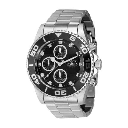 Invicta Men's Chronograph Watch - Pro Diver Black Dial Silver Tone Bracelet | 43405 ,