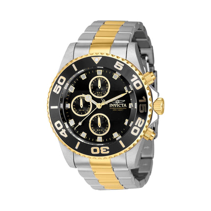 Invicta Men's Chronograph Watch - Pro Diver Black Dial Two Tone Bracelet | 43407 ,