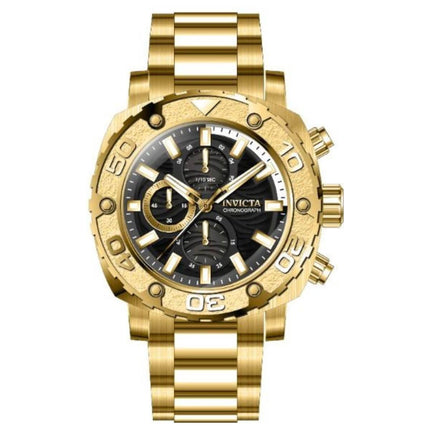Invicta Men's Chronograph Watch - Pro Diver Black Dial Yellow Gold Bracelet | 36710 ,