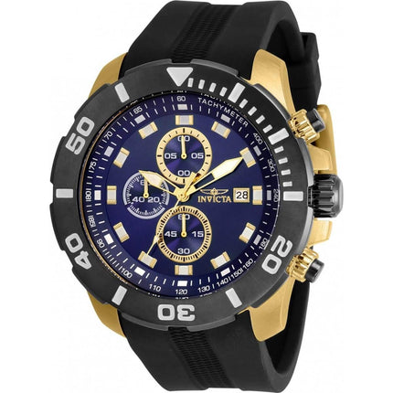 Invicta Men's Chronograph Watch - Pro Diver Blue Dial Black Rubber Strap | 30737 ,