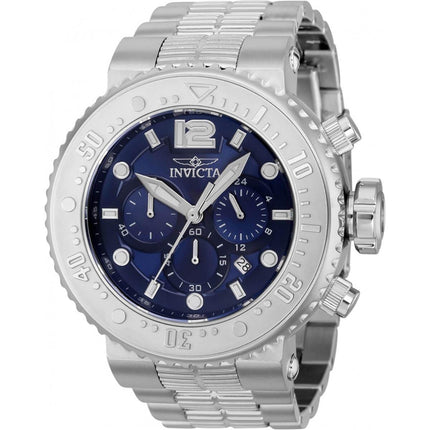 Invicta Men's Chronograph Watch - Pro Diver Blue Dial Silver Steel Bracelet | 37221 ,
