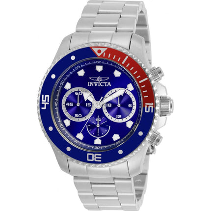 Invicta Men's Chronograph Watch - Pro Diver Blue Dial Silver Tone Bracelet | 30748 ,