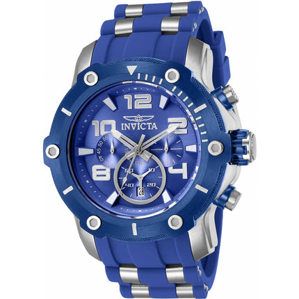 Invicta Men's Chronograph Watch - Pro Diver Blue Dial Steel and Rubber Strap | 40817 ,