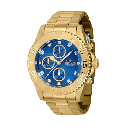 Invicta Men's Chronograph Watch - Pro Diver Blue Dial Yellow Gold Bracelet | 43409 ,