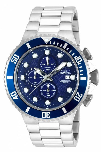 Invicta Men's Chronograph Watch - Pro Diver Blue Textured Dial Steel Bracelet | 18907 ,