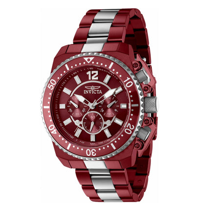 Invicta Men's Chronograph Watch - Pro Diver Burgundy Dial Steel Bracelet | 40875 ,