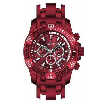 Invicta Men's Chronograph Watch - Pro Diver Burgundy Dial Steel Bracelet | 40902 ,