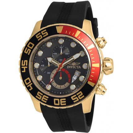 Invicta Men's Chronograph Watch - Pro Diver Dark Grey Dial Black Rubber Strap | 19246 ,