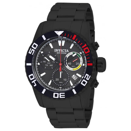 Invicta Men's Chronograph Watch - Pro Diver Day-Date Black Dial Bracelet | 18940 ,