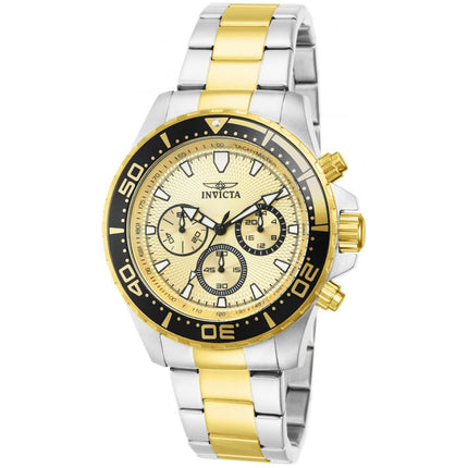 Invicta Men's Chronograph Watch - Pro Diver Gold Tone Dial Two Tone Bracelet | 12916 ,