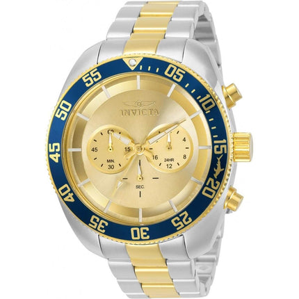 Invicta Men's Chronograph Watch - Pro Diver Gold Tone Dial Two Tone Bracelet | 30057 ,