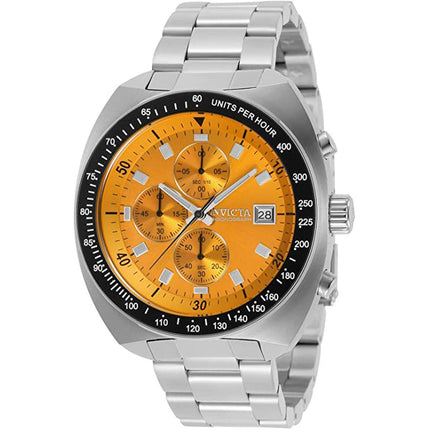 Invicta Men's Chronograph Watch - Pro Diver Orange Dial Silver Bracelet | 31490 ,