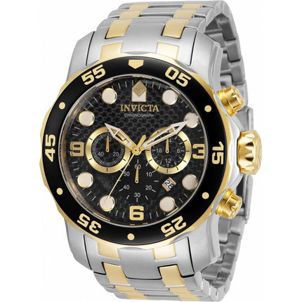Invicta Men's Chronograph Watch - Pro Diver Quartz Black and Gold Tone Dial | 35134 ,